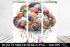Colorful Watercolor Cloud | 20 Oz Tumbler Product Image 2