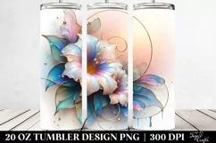 Abstract Pastel Shiny Morning Glory, 20 Oz Tumbler Product Image 2