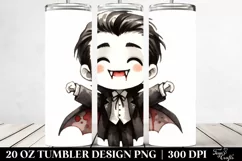 Funny Vampire Halloween Clipart, 20 Oz Tumbler Product Image 2