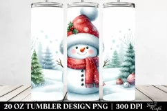 Cute Snowman in Winter 20 Oz Tumbler Product Image 2