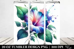 20 Oz Tumbler Sublimation | Diamond Morning Glory Watercolor Product Image 2