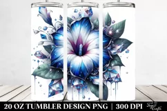 20 Oz Tumbler Sublimation | Diamond Morning Glory Watercolor Product Image 2