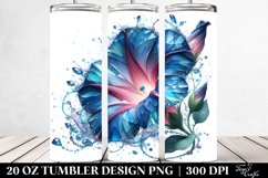 20 Oz Tumbler Sublimation | Diamond Morning Glory Watercolor Product Image 2