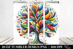 Colorful Whimsical Flowers Tumbler Product Image 2