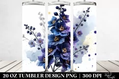Glossy Delphinium with Golden Insertions | 20 Oz Tumbler Product Image 2