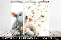20 Oz Tumbler Sublimation | Spring Petals Lamb Tumbling Product Image 2