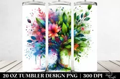 Vibrant Watercolor Tree. 20 Oz Tumbler Design Product Image 2