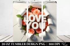 3D Text in Rose Bouquet Clipart 20 Oz Tumbler Product Image 2