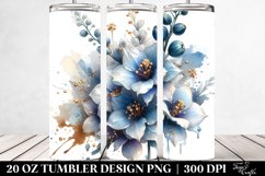 20 Oz Tumbler Sublimation | Golden Delphinium Watercolor Product Image 2