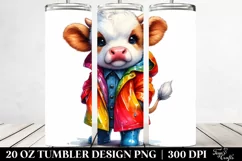 Cute Baby Cow Playing, 20 Oz Tumbler Product Image 2