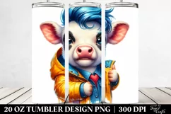 Cute Baby Cow Playing, 20 Oz Tumbler Product Image 2