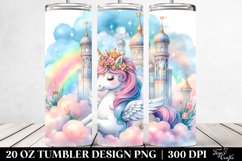 Pastel Serene Sky Palace Unicorn | 20 Oz Tumbler Product Image 2
