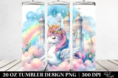 Pastel Serene Sky Palace Unicorn | 20 Oz Tumbler Product Image 2