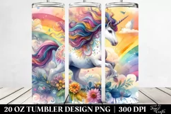 Vibrant Unicorn Watercolor Frame | 20 Oz Tumbler Product Image 2