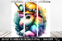 Baby Unicorn Miner&#039;s Helmet. 20 Oz Tumbler Design Product Image 2