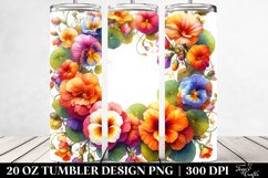 Vibrant Watercolor Frame with Nasturtium | 20 Oz Tumbler Product Image 2