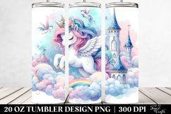 Serene Unicorn in Sky Palace | 20 Oz Tumbler Product Image 2