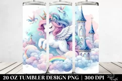 Serene Unicorn in Sky Palace | 20 Oz Tumbler Product Image 2