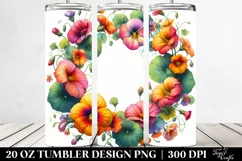 20 Oz Tumbler Sublimation | Colorful Watercolor Frame for Product Image 2