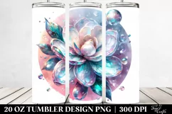Abstract Shiny Gardenia Watercolor Tumbler Product Image 2