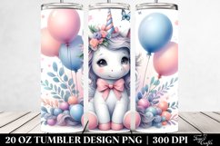 Cute Baby Unicorn with Balloons | 20 Oz Tumbler Product Image 2
