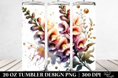 20 Oz Tumbler Sublimation | Golden Snapdragon Watercolor Product Image 2