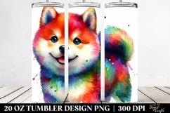 Cute Watercolor Shiba Inu Clipart Product Image 2