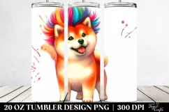 Cute Watercolor Shiba Inu Clipart Product Image 2