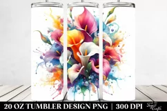 Watercolor Abstract Colorful Bouquet with Calla Lily Product Image 2