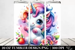 Baby Unicorn Playing Funny | 20 oz Tumbler Product Image 2