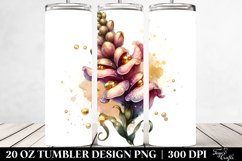 20 Oz Tumbler Sublimation | Golden Snapdragon Watercolor Product Image 2