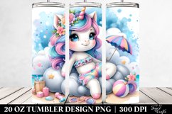 Cute Baby Unicorn with Beachwear | 20 Oz Tumbler Product Image 2