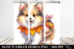 Cute Halloween Shetland Sheepdog 20 Oz Tumbler Product Image 2