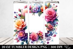 20 Oz Tumbler Sublimation | Colorful Watercolor Frame for Product Image 2