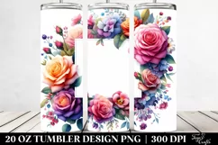 20 Oz Tumbler Sublimation | Colorful Watercolor Frame for Product Image 2