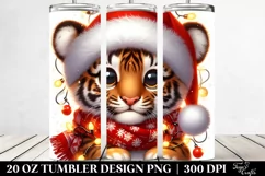 Cute Baby Tiger with Christmas Lights, 20 Oz Tumbler Product Image 2