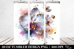 20 Oz Tumbler Sublimation | Orchid with Watercolor Splash Product Image 2