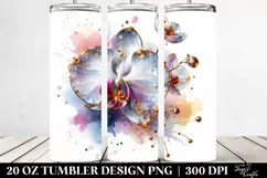 20 Oz Tumbler Sublimation | Orchid with Watercolor Splash Product Image 2