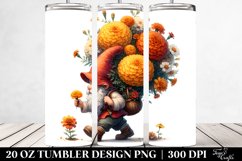 detailed Watercolor Small Gnome Marigold Bouquet Product Image 2