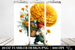 Detailed Gnome Marigold Bouquet Tumbler Product Image 2