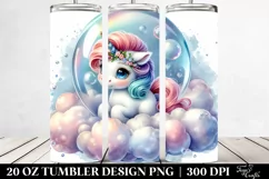 Baby Unicorn in Bubble | 20 Oz Tumbler Product Image 2