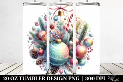 Colorful Pastel Christmas Image 20 Oz Tumbler Product Image 2