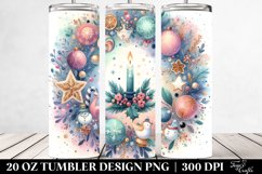 Colorful Pastel Round Christmas Design, 20 Oz Tumbler Product Image 2