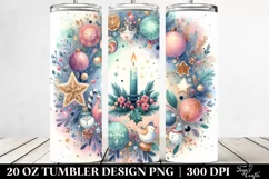 Colorful Pastel Round Christmas Design, 20 Oz Tumbler Product Image 2