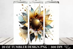20 Oz Tumbler Sublimation | Sunflower with Watercolor Product Image 2