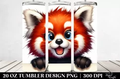 Enthusiastic Red Panda Peek Tumbler Product Image 2
