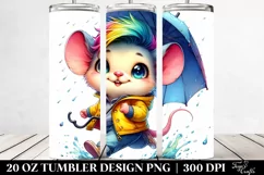 Vibrant Watercolor Drawing Baby Mouse | 20 oz Tumbler Product Image 2