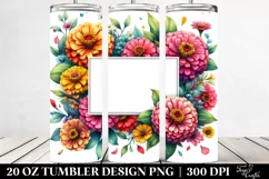20 Oz Tumbler Sublimation | Vibrant Watercolor Frame with Product Image 2