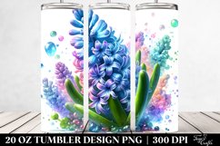 20 Oz Tumbler Sublimation | Hyacinth with Watercolor Splash Product Image 2