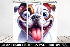 Crazy Bulldog Cartoon Tumbler Product Image 2
